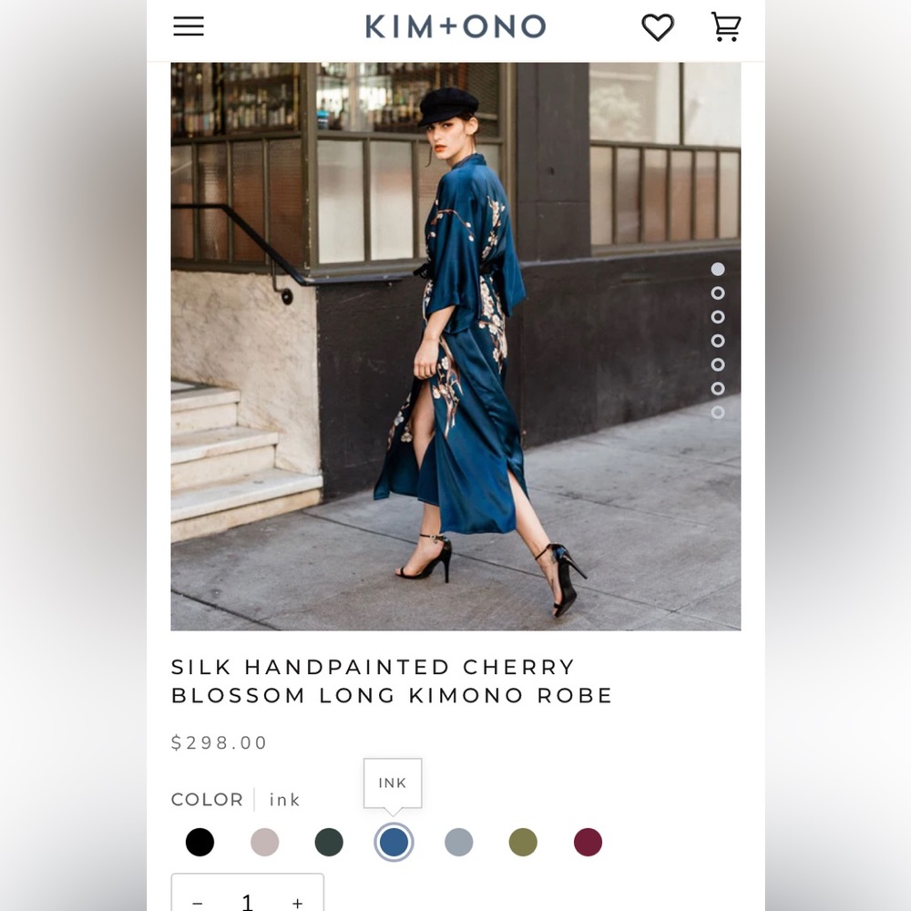 Brand new silk robe from Kim + Ono